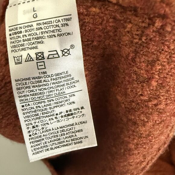 Banana Republic 1/4 Zip Sweater Large Red Mens Cotton Wool Preppy Academia New - Picture 5 of 10